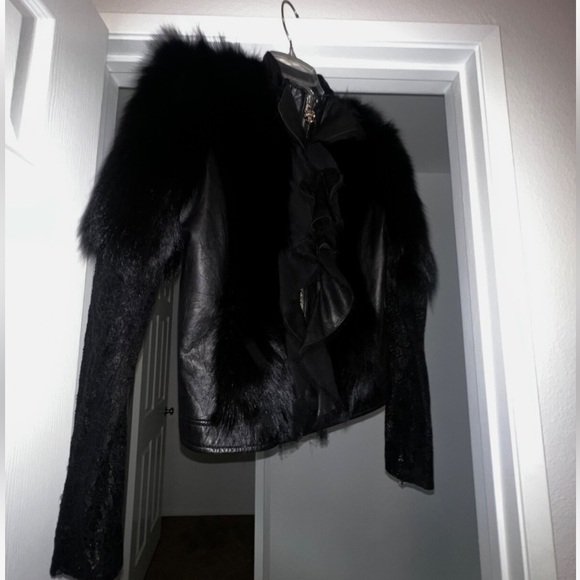 Neiman Marcus Jackets & Blazers - Black Leather Jacket with black mink fur Zipper closure, Preloved like new